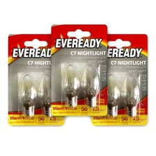6 x EVEREADY Night light  bulb E12 12mm ces