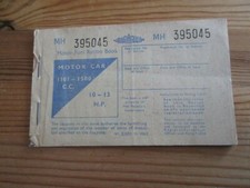 Motor Fuel Ration Book - Motor Car 1101-1500 CC un-named