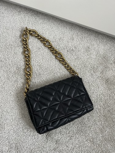 Zara quilted black handbag - quilted,