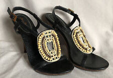 Anne Michelle shoes brown high heel shoes with beaded fronts, Size UK 5