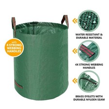 Heavy Duty Reusable Garden Waste Bag - Large Durable Storage Sack With Handle