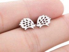 Hedgehog Shape Silver Stud Earrings Jewellery Fashion Cute Girls Jewellery 