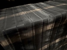 Taffeta Faux Silk Fabric, Per Metre - Shadow Check - Black & Bronze