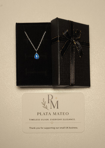 Blue opal necklace 925 - opal,