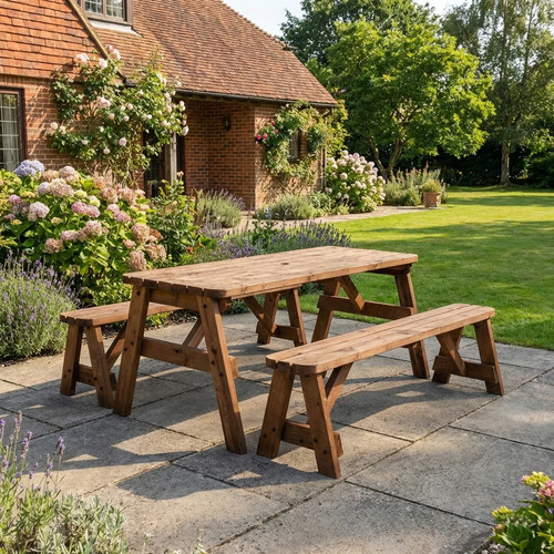 Victoria rounded picnic table - rounded,