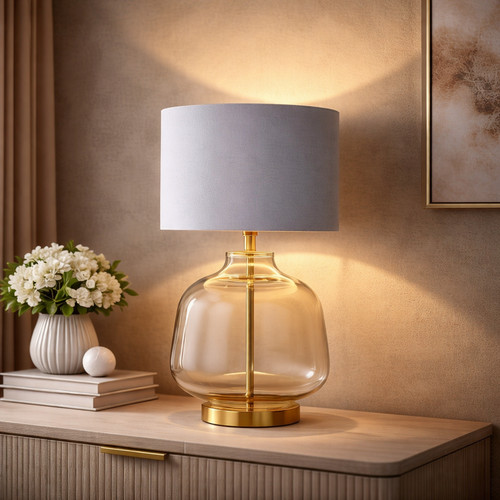 Clear connor table - clear, lamp