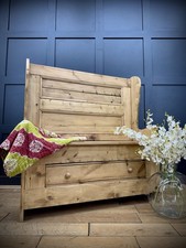 Vintage Pine Monks Bench with