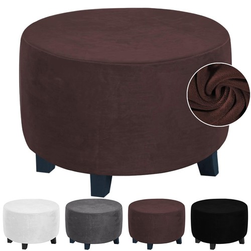 Velvet round footstool - velvet, covers
