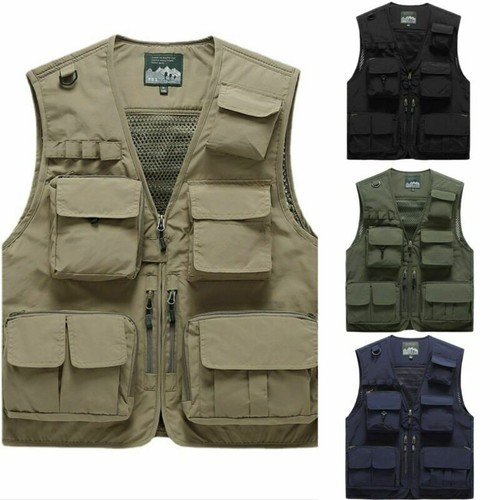 Men sleeveless multi pocket - sleeveless, multi-pocket