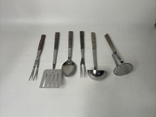 Vintage Prestige Cooking Utensils Teak Wood Handles Mid Century Free Post #J