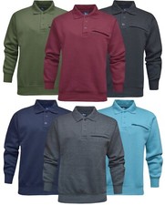 Mens Polo Sweatshirt Plain