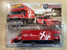 Hot wheels new Team Transport Alfa Romeo 155 V6 Ti + Fleet Flyer on Real Riders