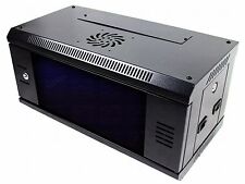 4U 19" Black Network Cabinet Data Comms Wall Rack, Patch Panel, Switch, PDU LAN.