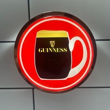 Brand New Round Red Retro Guinness Beer Badge! Frog Eye Lens. 1960's Guinness