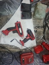 Snapon 3/8 Drive Impact Gun 2x 4ah Batteries Charger Hot Glue Gun 2x Covers 18v