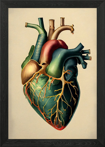 Vintage anatomical heart - vintage,