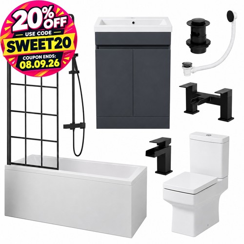 Complete square bathroom suite - square,