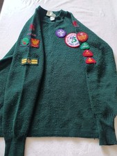 Vintage 1980s Welsh Boy Scout Jumper 1st cricceth Gwynedd With Badges