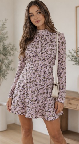 Nwt zara floral mini - floral,