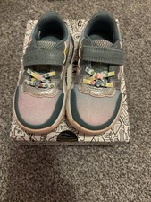 Girls Clarks Textile Strap Rainbow Mermaid Tail Casual Shoes Trainers Tidal Star