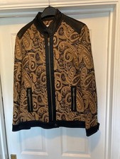 Brocade jacket, women's size 38, gold & black design. Zips. pockets. New