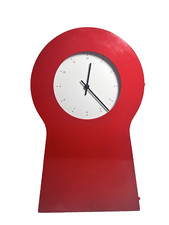 IKEA Red Metal Keyhole Clock / Cabinet Shelf Retro Vintage Style PS 1995 VGC