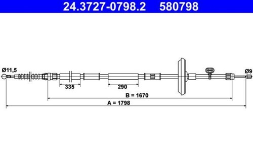 Parking brake cable ate - cable,