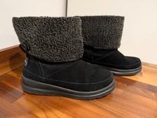 Skechers black suede winter ankle boots size uk 5 eu 38