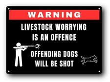 A4 Livestock Protection Sign – Dog Control Warning – Black & Red Outdoor Notice