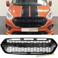 Matte Black Grille For 2018–2023 Ford Transit Custom Trail Raptor Style W/Letter