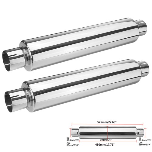 2pc round exhaust silencer - round,