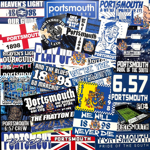 100 portsmouth stickers - x,