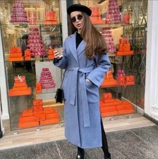Zara Belted 100% Wool Coat Mid