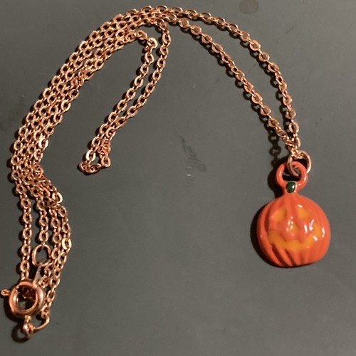 Tiny enamel pumpkin - enamel, jack