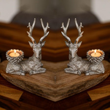 Stag candle holder set - stag,