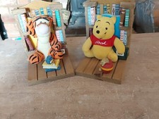 Disney Vintage book ends wood Tiger and Winnie The Pooh 