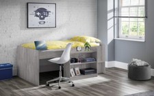 Grey Oak Effect 3ft Single Bed + Desk, Shelves, Under Storage  MORITZ