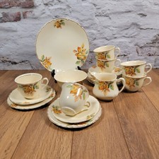 Royal Staffordshire Pottery 'Honeyglaze' Teacup Treo, Creamer & Sugar Bowl 