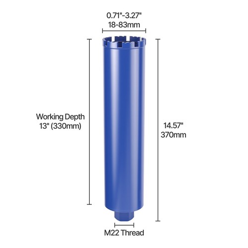 83mm pipe drill wet - pipe, 370mm