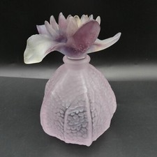 Daum France Pate de Verre Pink Perfume Bottle Physalis Signed Perfect Condition
