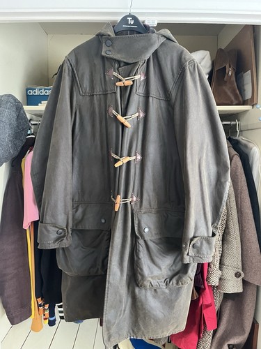 Barbour a871 wax duffle coat - barbour,