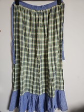 Jebina Vintage Long Apron Tartan Cottagecore Prairie