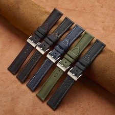 Quality Canvas Genuine Leather Watch Band Quick-Release Sports Strap 18mm-24mm