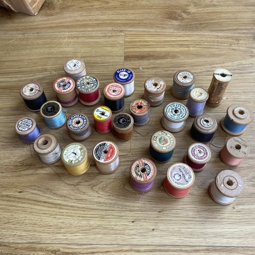 Vintage wooden cotton reels - wooden,
