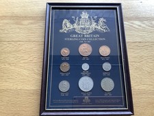 Heritage Mint GB Sterling Coin Collection - Framed - 9 Pre-decimal inc.