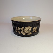 Denby England Bakewell Casserole Pie Dish 1.5 Pt 1980s Stoneware Brown Floral GC