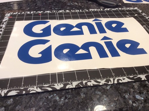 Genie scissor lift decal blue - genie,