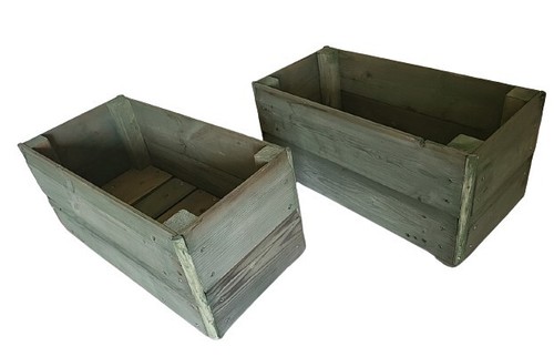 Wooden planter window box - window, x2
