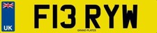 FIERY PRIVATE NUMBER PLATE F13 RYW CHERISHED REG FIERY W ON FIRE RED HOT FERRY