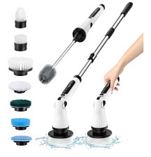 Leebein Electric Spin Scrubber Cordless Shower Bath Floor Cleaning Brush 8 Heads